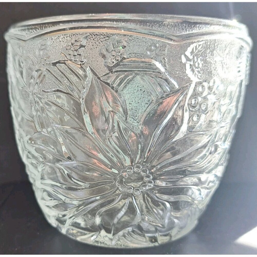 KIG Indonesia Holiday Tealight Votive Holder Frosted Glass